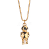 Cute Stainless Steel Spaceman Pendant Necklaces for Women's Daily Wear AD9649-2-2