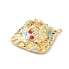 Brass Micro Pave Cubic Zirconia Enamel Pendants KK-L250-08G-08-2