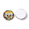 Half Round/Dome Candy Skull Pattern Glass Flatback Cabochons for DIY Projects X-GGLA-Q037-12mm-12-2