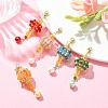 Lantern Glass Beaded Pendant Decorations HJEW-MZ00031-2