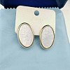 Oval White Shell Stud Earrings for Women ZF2486-2-1