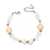 Natural Quartz Crystal Chip Beads & Synthetic Turquoise Beaded Bracelets for Women BJEW-JB12416-03-2