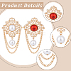2Pcs 2 Colors Flower ABS Plastic Imitation Pearl Brooches JEWB-CP0001-57-6