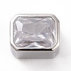 Eco-friendly Brass Micro Pave Clear Cubic Zirconia Beads KK-D079-25P-1