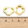 Brass Micro Pave Clear Cubic Zirconia Hoop Earrings EJEW-H158-16A-GP-5