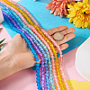  7 Strands 7 Colors Baking Painted Transparent Crackle Glass Bead Strands DGLA-TA0001-02-6