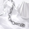 Tarnish Resistant 304 Stainless Steel Oval Link Chain Bracelets BJEW-Z011-12P-3