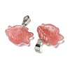 Cherry Quartz Glass Pendants G-B127-16P-05-2