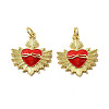 Brass Enamel Pendants KK-R229-06G-03-1