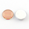 Half Round/Dome Stripe Pattern Glass Flatback Cabochons for DIY Projects GGLA-Q037-20mm-15-2