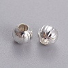 Hot DIY Silver Color Plated Corrugated Round Iron Beads X-E185Y-S-2
