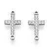 316 Surgical Stainless Steel Clear Cubic Zirconia Connector Charms STAS-ZX042-22S-2