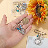 4Pcs 2 Styles 316 Stainless Steel and Alloy Diffuser Locket Pendants Brooches Sets JEWB-CA00014-3