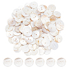 150Pcs 2-Hole Flat Round Shell Buttons SHEL-NB0001-66-1