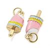 Ice Cream Rack Plating Brass Enamel Pendants KK-Q804-01G-2