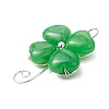 Dyed Natural Malaysia Jade Copper Wire Wrapped Shamrock Pendants PALLOY-JF02970-02-3