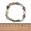 Natural Green Rutilated Quartz & Agate Beads Adjustable Stretch Bracelets for Women BJEW-JB14217-4