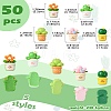 50Pcs 5 Styles Opaque Resin Decoden Cabochons RESI-CJ0003-88-9