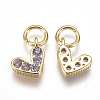 Brass Micro Pave Cubic Zirconia Charms ZIRC-F111-08G-08-2