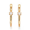 Brass Micro Pave Clear Cubic Zirconia Pendants KK-T078-01G-04-1
