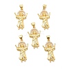 Rack Plating Brass Micro Pave Cubic Zirconia Pendants X-KK-K270-34G-2