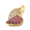 Brass Micro Pave Cubic Zirconia Pendants KK-R002-19G-01-2