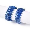 Oval Natural Agate Beaded Stretch Bracelets for Women Men G-Q601-23C-4