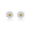 925 Sterling Silver Daisy Stud Earrings for Women EJEW-BB72415-A-1