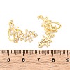 Flower Brass Micro Pave Clear Cubic Zirconia Cuff Earrings EJEW-K305-03G-5