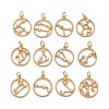 Brass Micro Pave Cubic Zirconia Pendants KK-M229-58G-1