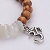 Round Wood Beads Stretch Bracelets BJEW-JB02916-3