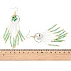 Star Glass Seed Beaded Dangle Tassel Earrings EJEW-MZ00777-02-5