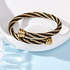 304 Stainless Steel Torque Bangles for Women BJEW-P310-24MC02-2