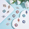 20Pcs Eye Enamel Charm Connector Flat Round Evil Eye Charm Assorted Evil Eye Connector for Jewelry Necklace Bracelet Earring Making Crafts JX222A-4