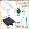Dyed Natural White Jade Green Teardrop Urn Ashes Pendant 304 Stainless Steel Cable Chain Necklaces NJEW-OC0001-09B-2