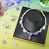 100Pcs 4 Styles Baking Paint Transparent Glass Bead Caps DGLA-TA0001-50-7