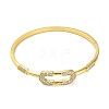Brass Micro Pave Clear Cubic Zirconia Hollow Rectangle Hinged Bangles for Woman BJEW-M312-03B-G-2