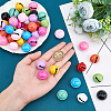 48Pcs 12 Colors Baking Paint Iron Bell Pendants IFIN-NB0001-43-3