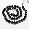 Natural Dyed & Heated Black Onyx Beads Strands G-O153-01-6mm-2