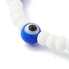 Glass Beads & Handmade Lampwork Beads Stretch Bracelets for Kid BJEW-JB06475-01-4
