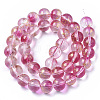 Transparent Spray Painted Glass Bead Strands X-GLAA-N035-03D-B04-2