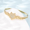 Halloween 304 Stainless Steel Crystal Rhinestone Heart Bat Open Hinged Bangles for Women SA-CBA7A40-06G-3
