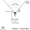 Vintage 925 Sterling Silver Blue Cubic Zirconia Ship Anchor Rudder Pendant Necklaces AJ6601-2