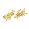 Rack Plating Brass Leaf Dangle Hoop Earring EJEW-E270-06G-2