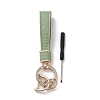 Microfiber & Zinc Alloy & Crystal Rhinestone Keychain LS-KEYC-G062-01E-1