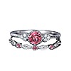 Alloy Micro Pave Cubic Zirconia Finger Rings for Women FS-WG2E042-01-2