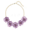 Flower Natural Shell Bib Necklaces for Women FS-WGF0490-04-2