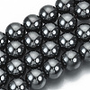 Non-magnetic Synthetic Hematite Beads Strands LS-G-Q892-12mm-1