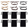 Fashewelry 6Pcs Adjustable Braided Waxed Polyester Cord Macrame Pouch Bracelet Making BJEW-FW0001-05-2