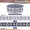 25M Polyester Jacquard Flower Ribbon OCOR-WH0088-82B-2
